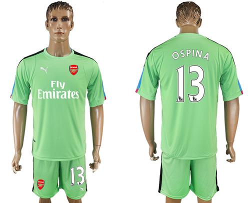 Arsenal #13 Ospina Green Goalkeeper Soccer Club Jersey - Click Image to Close